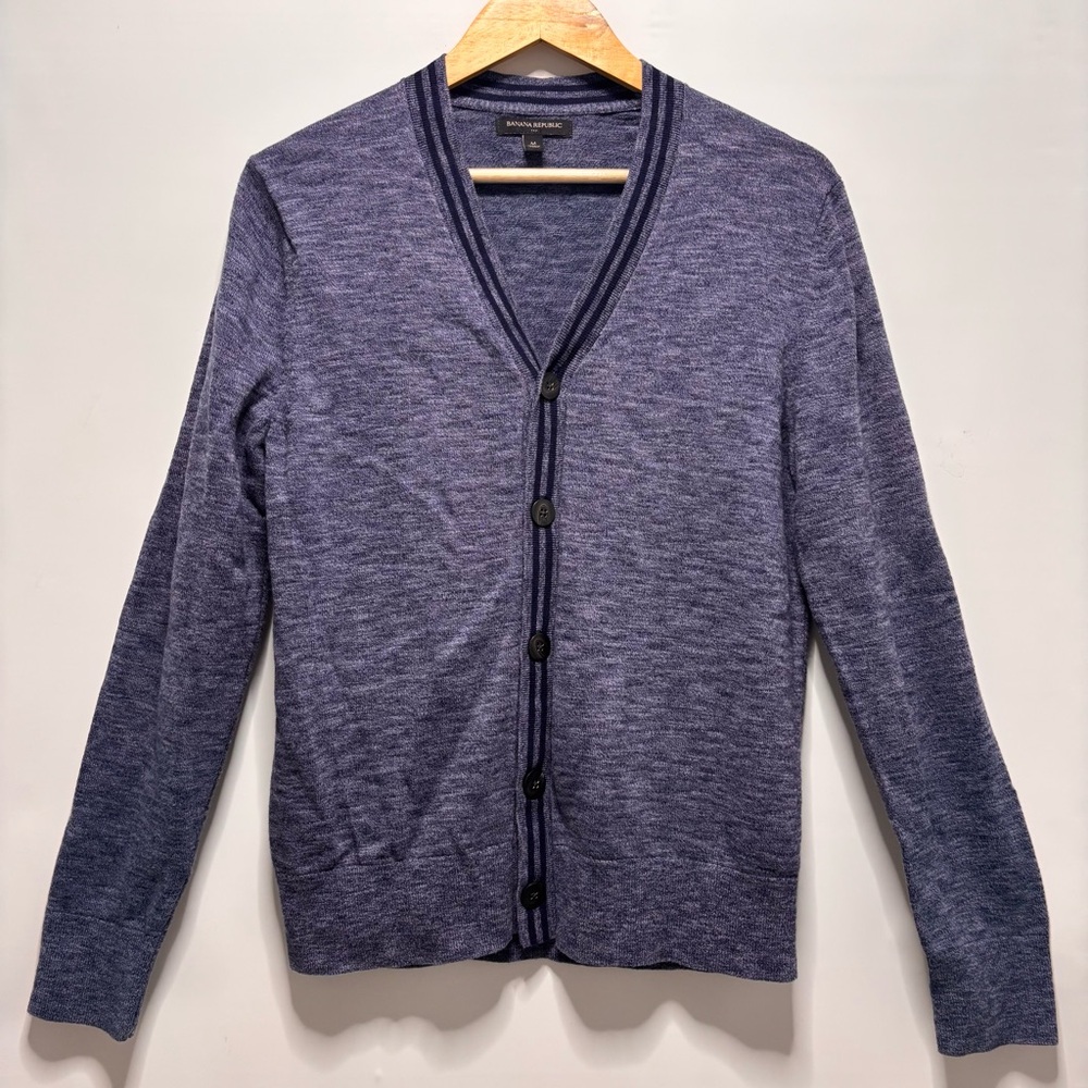 Banana Republic Blue Cardigan Sweater Buttons Mens M